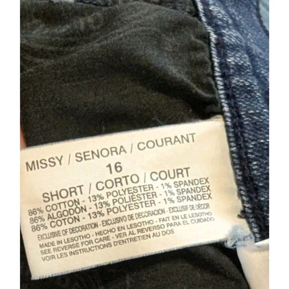 Gloria Vanderbilt Amanda Straight Leg Women's size 16 Short Dark Wash Blue Jeans - Picture 6 of 11